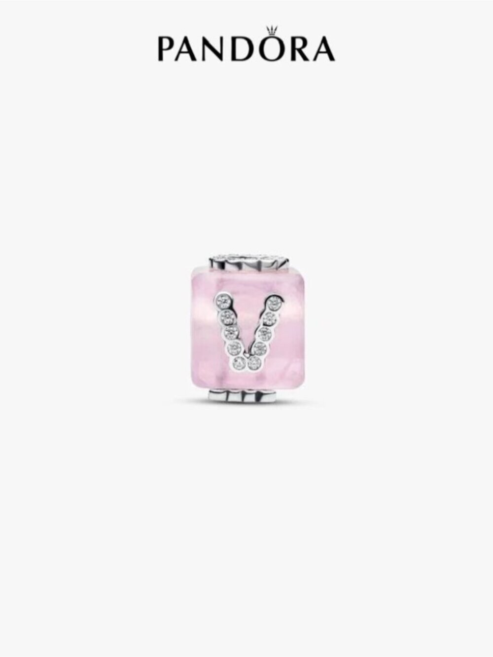 Pandora Pink Murano Glass Love Cube Charm